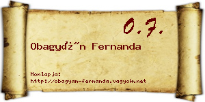 Obagyán Fernanda névjegykártya